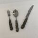 Stainless Steel Set of Knife Fork and Spoon Edwin Blyde & Co, 1950s