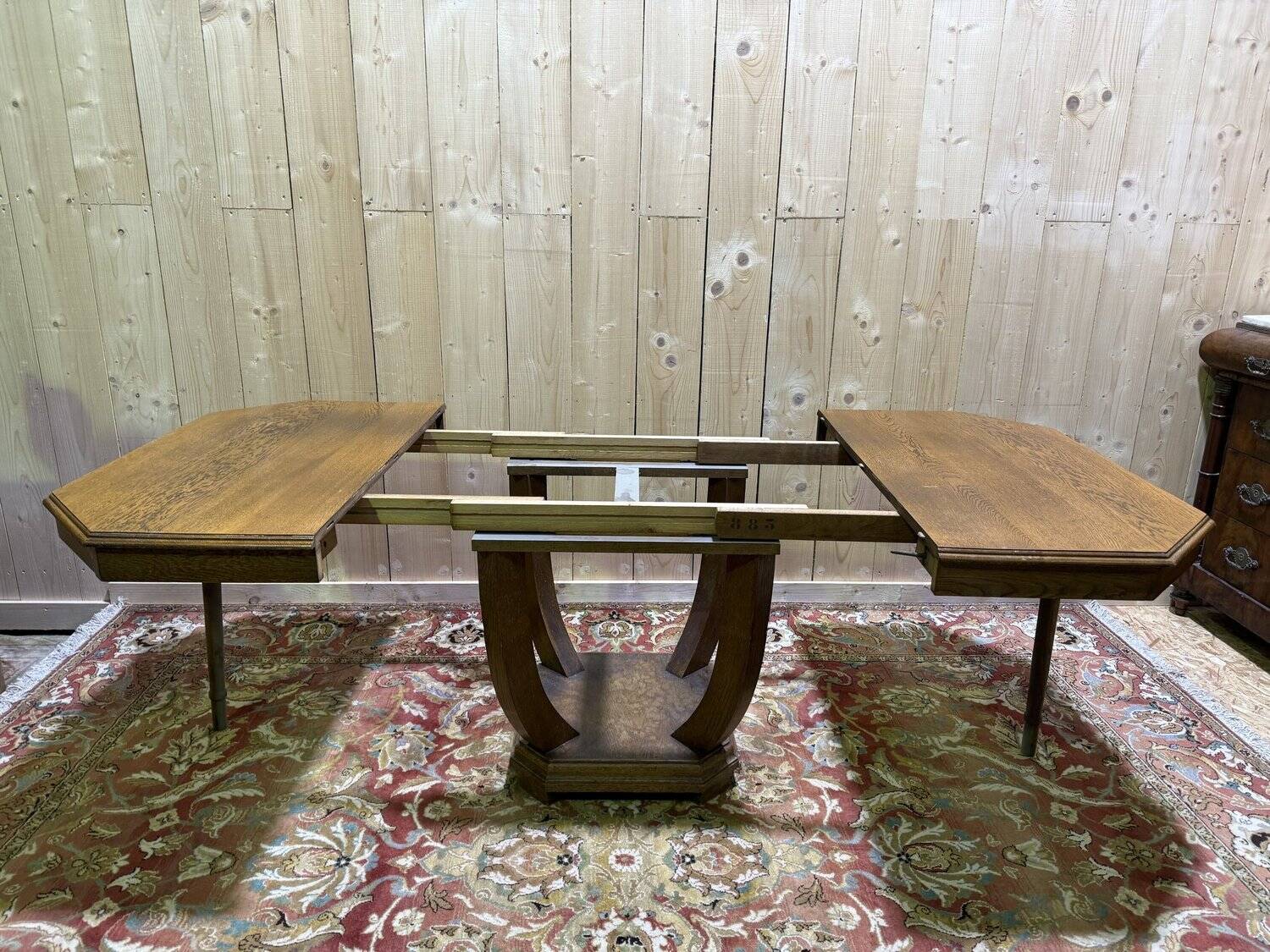 Art Deco dining table in solid oak