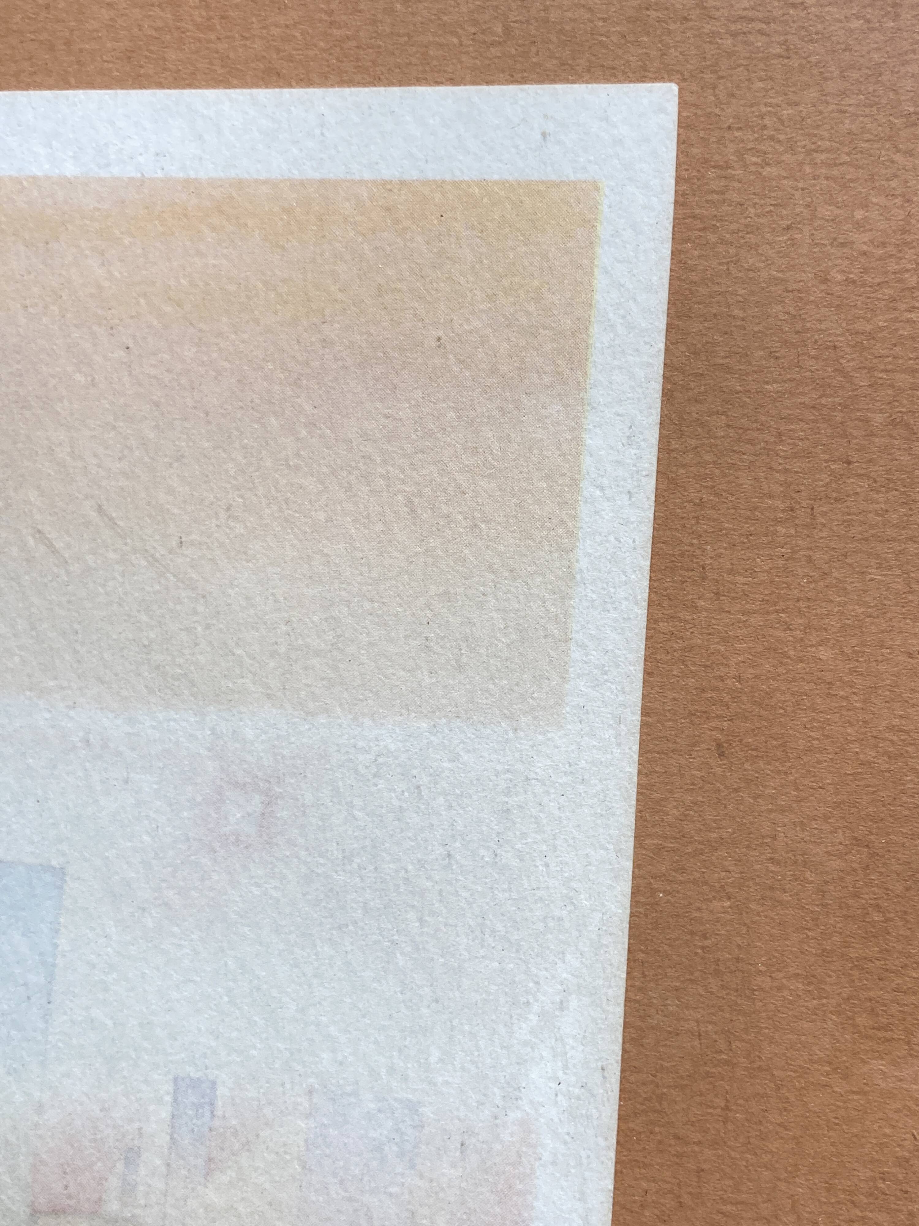 Watercolor framed with a landscape.