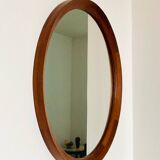Danish Teak wood Round Mirror. 1960s