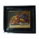 Table still life oil on Panel with its wooden frame