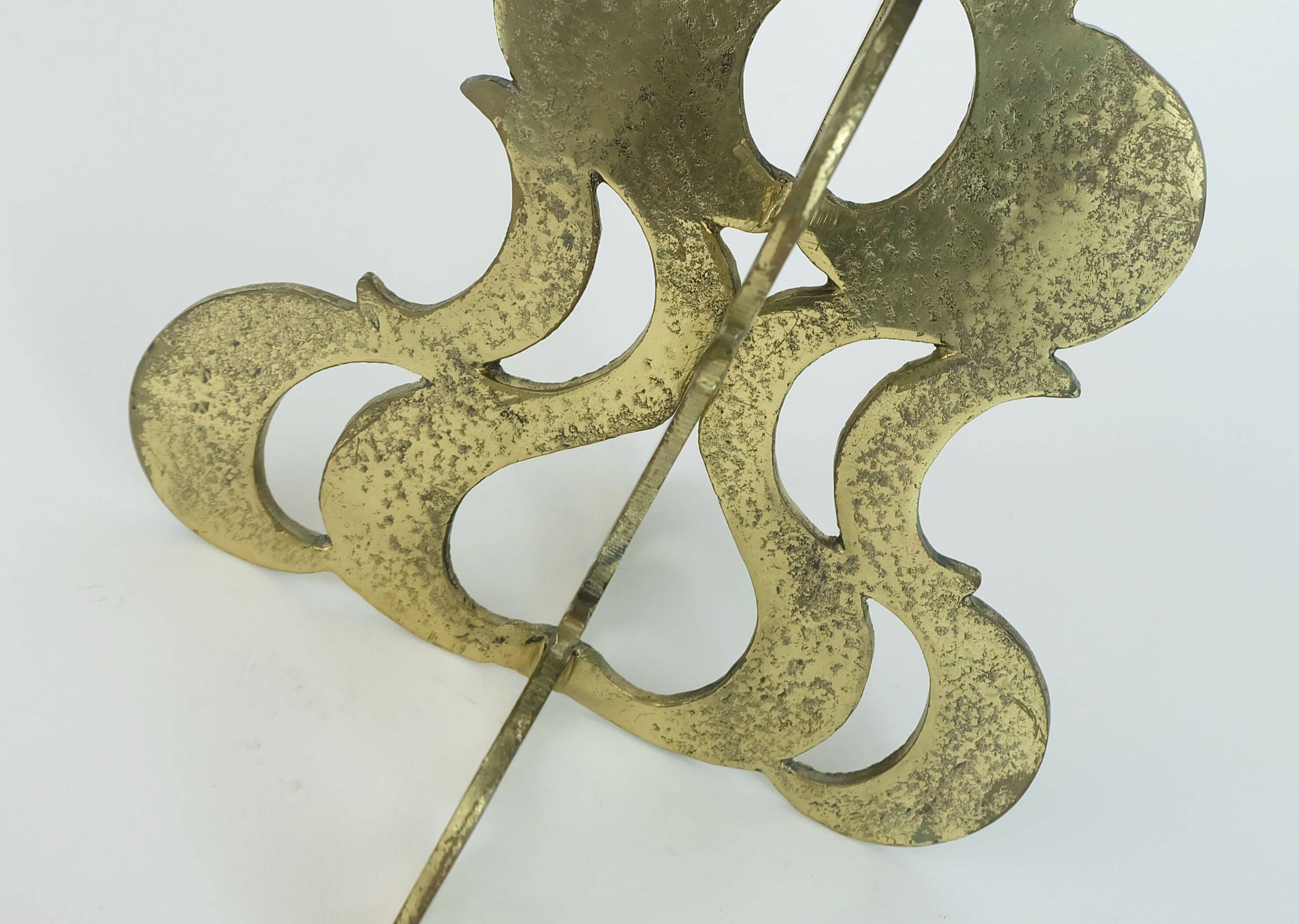 1960s mid century brutalist brass CANDLEHOLDER for one big candle