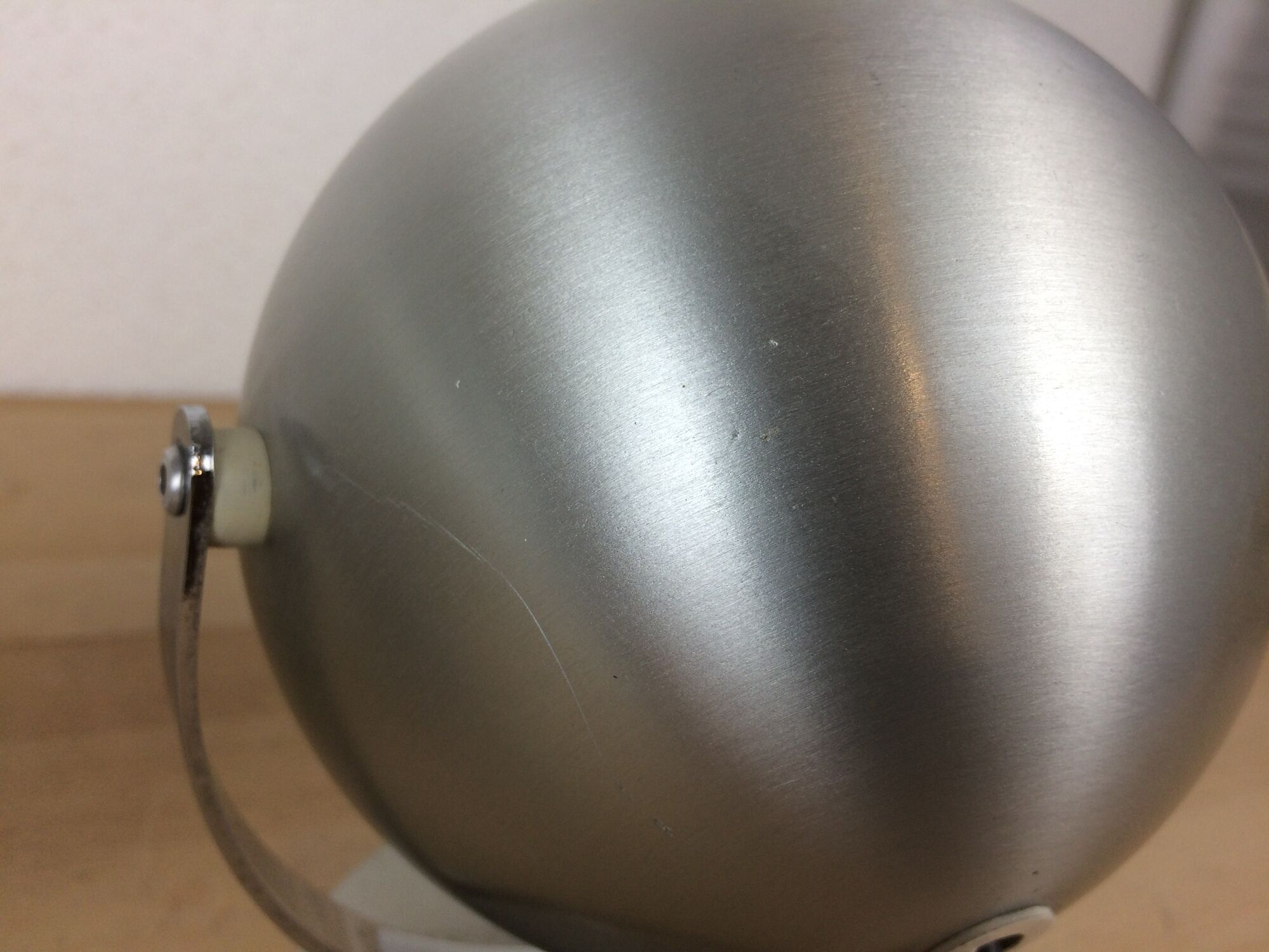 Set of 2 wall lamps eyeball brushed aluminum 70s space age