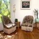 Pair of antique tapestry toad armchairs
