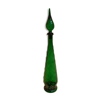 Large Italian bottle green empoli twisted