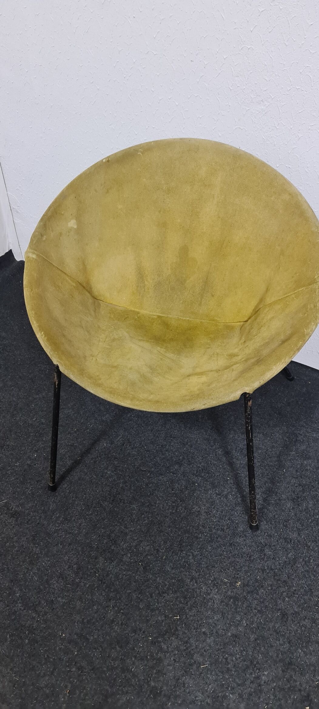 Vintage leather folding balloon chair
