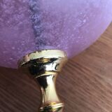 Vintage ceramic lamp brass and pink glass ball