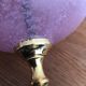 Lampe vintage en céramique laiton et boule en verre rose