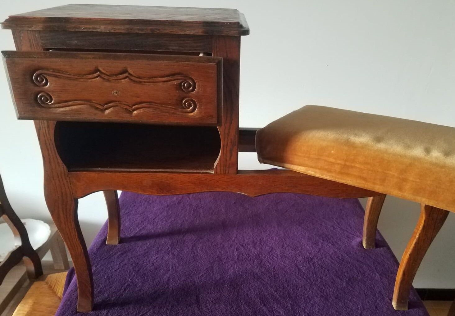 Side table with bench