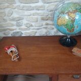 Wooden curtain desk with folding shelf