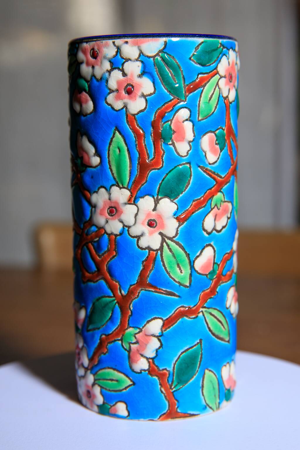 Paire de vases en emaux de longwy