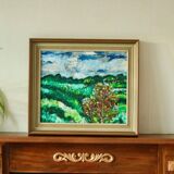 Original mid-century oil on canvas – "Landscape Pattern"