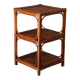 Brown rattan and canework side table, 1970