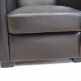 Pair of leather club armchairs