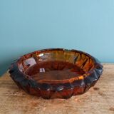 Amber glass ashtray