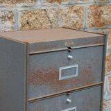 Patinated metal industrial filing cabinet – roneo
