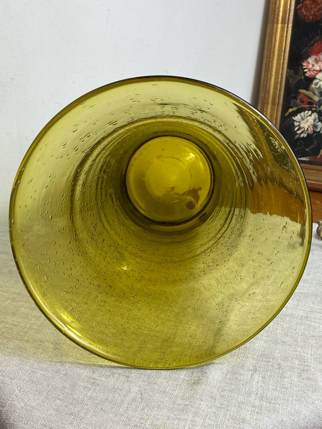 Grand vase en verre bullé et soufflé Biot
