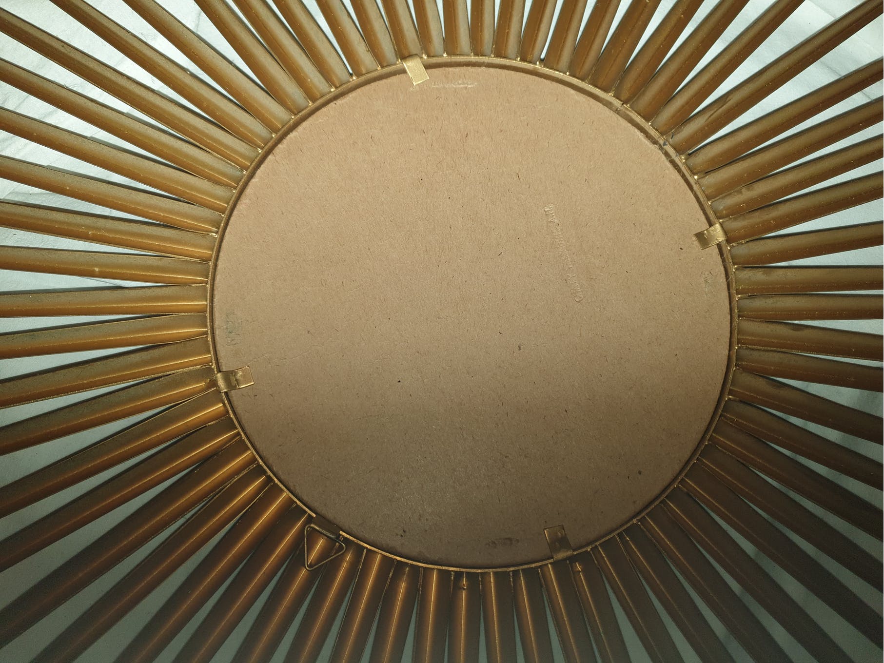 Chaty Vallauris sun mirror in gilded metal of 71 cm signed 50's / 60's