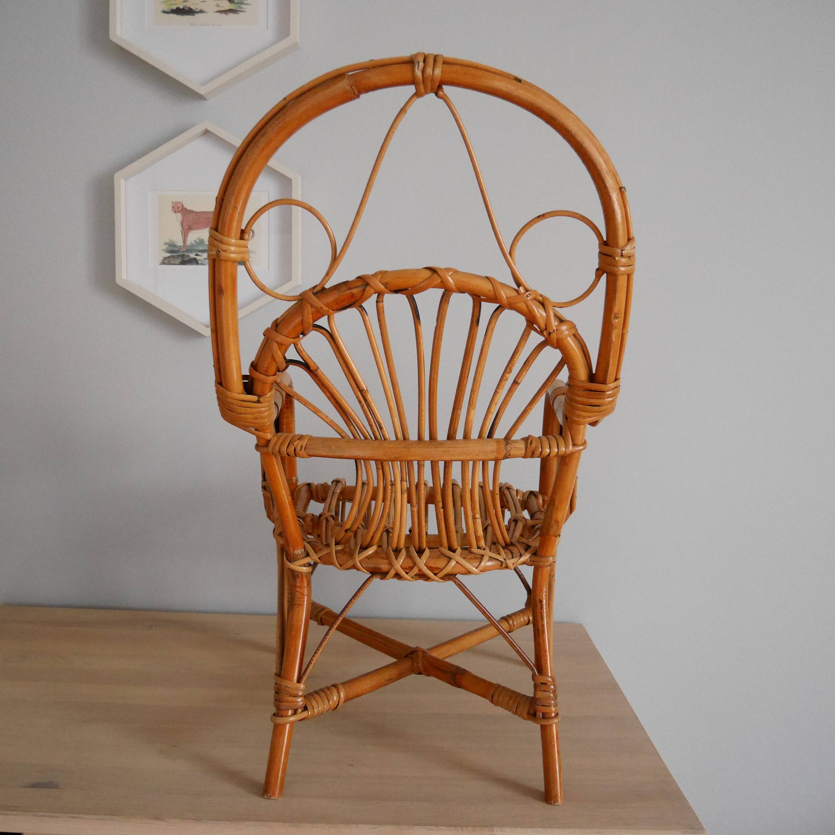 Fauteuil en rotin enfant