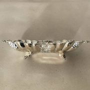 St Louis XV style letter tray, empty pocket, 20th century, in repoussé metal.