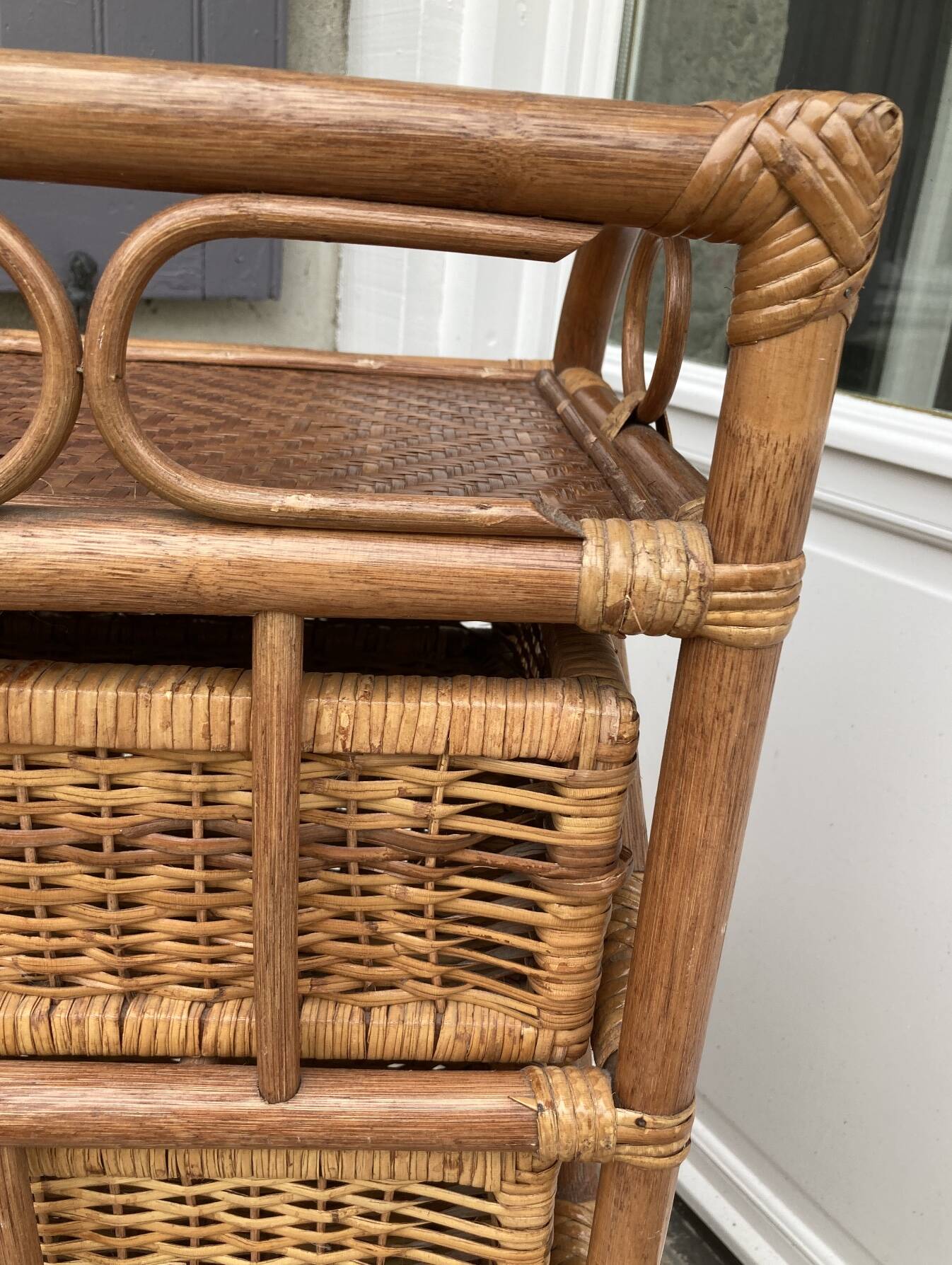 Vintage rattan chiffonier