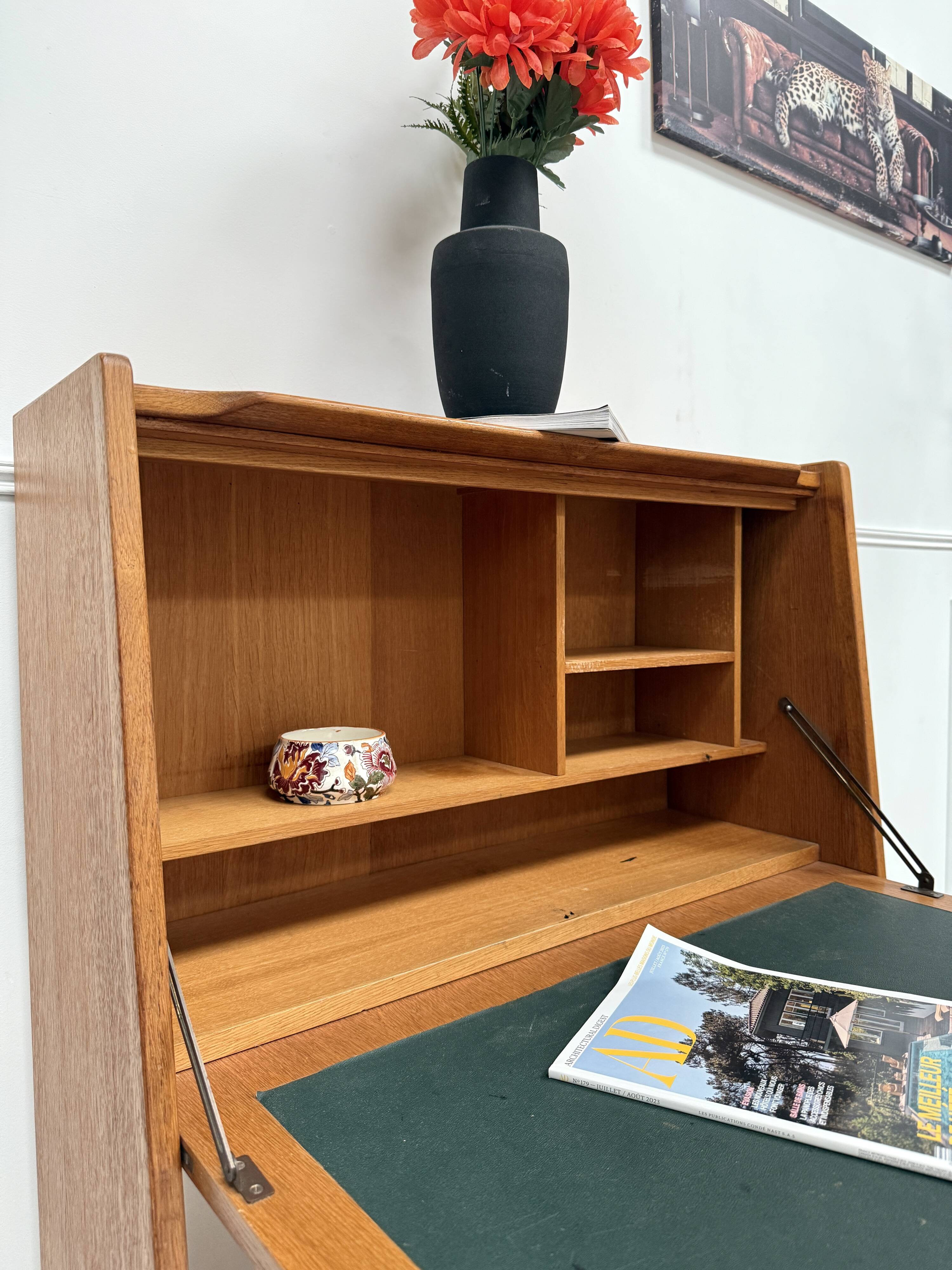 Scandinavian secretary with compass feet