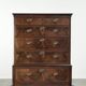 Large antique English oak double chest of drawers from the 18th century