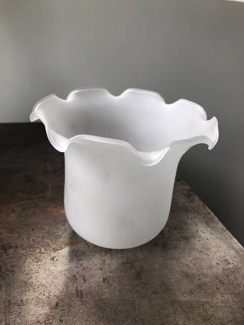 antique tulip lampshade in frosted glass