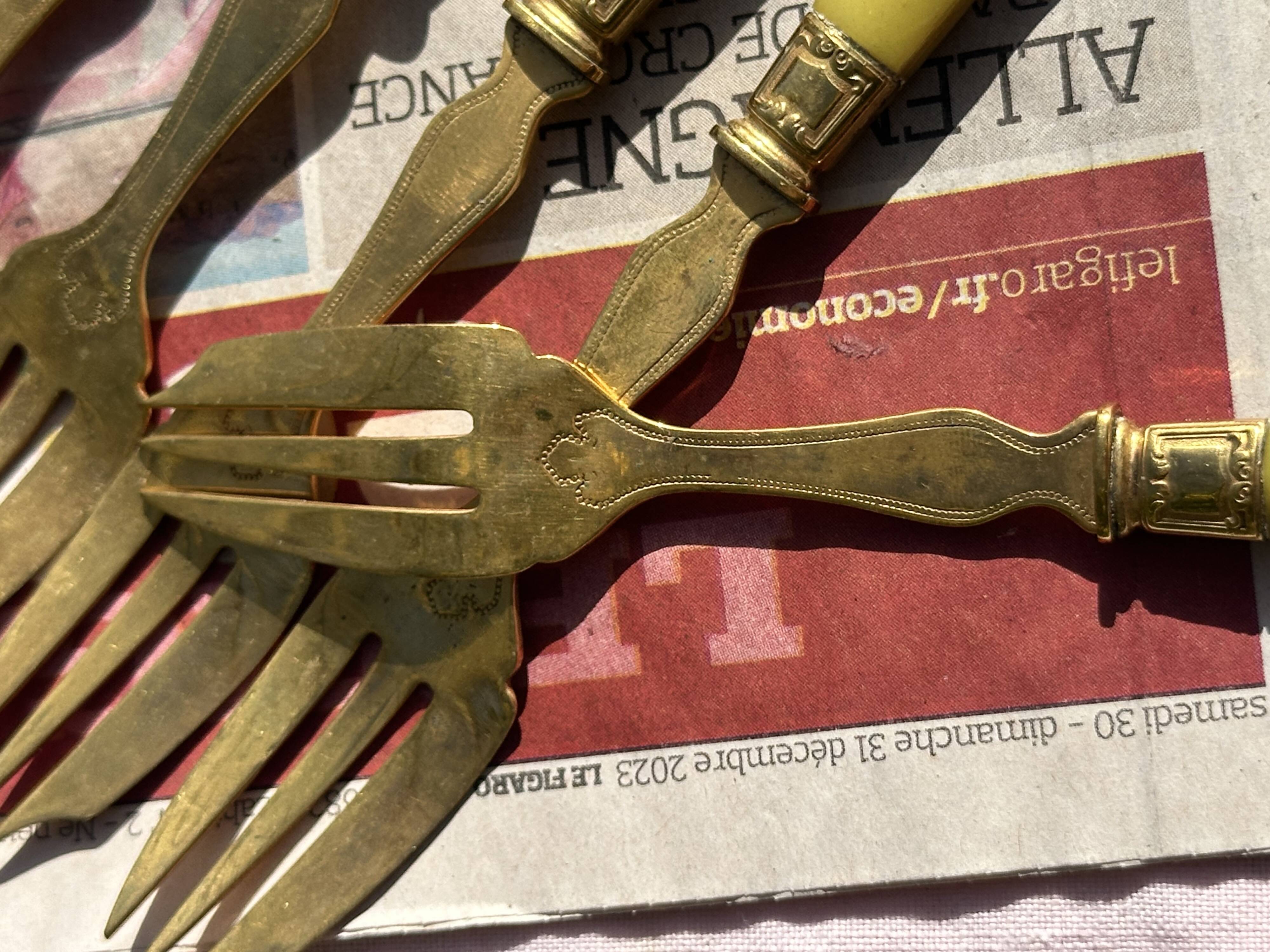 Set of 12 Dessert Cutlery - 1930s - Vintage Dessert Forks