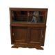 Armoire vitrine en bois vintage avec accent art déco