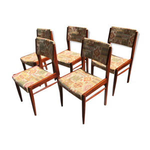 Lot de 5 chaises structure bois