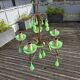 Italian chandelier with 5 lights in green opaline glass with uranium - ouraline