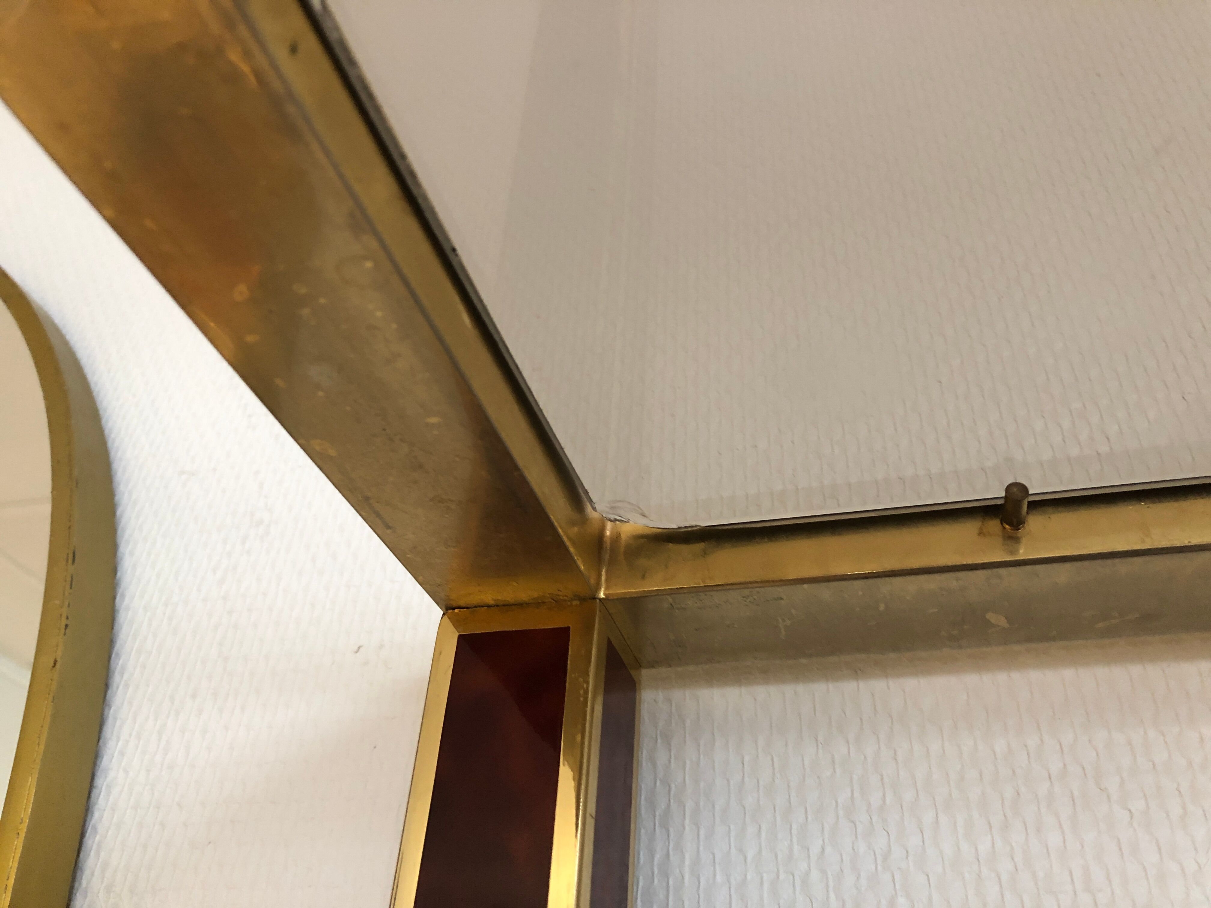 Brass library and smoked glass, 1970