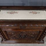 Landing Linen Chest in Solid Beech and Walnut, Louis XIII Style – Late 19th Century