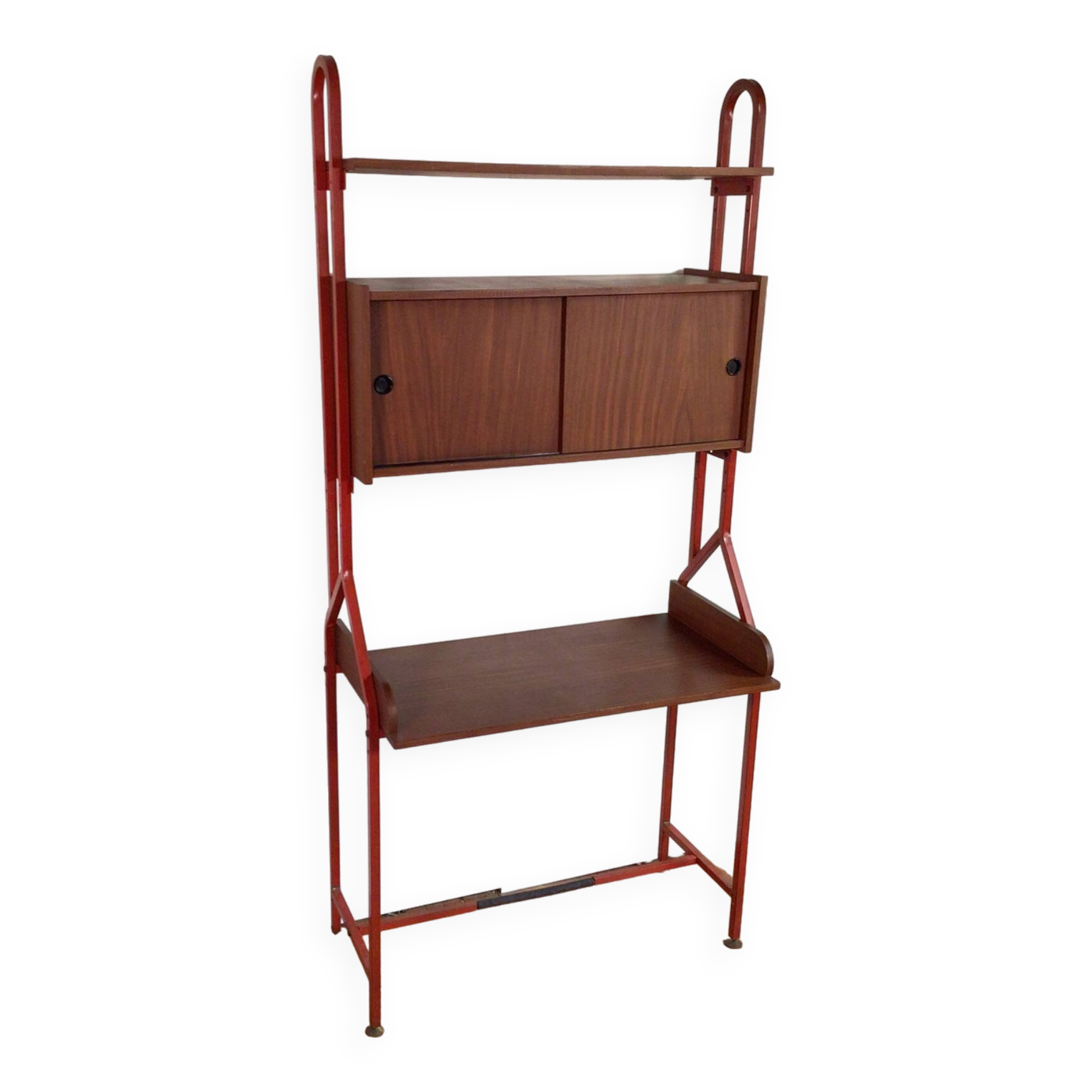 Vintage freestanding wall unit with desk