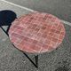 Round coffee table in terracotta zellige – handcrafted Moroccan production