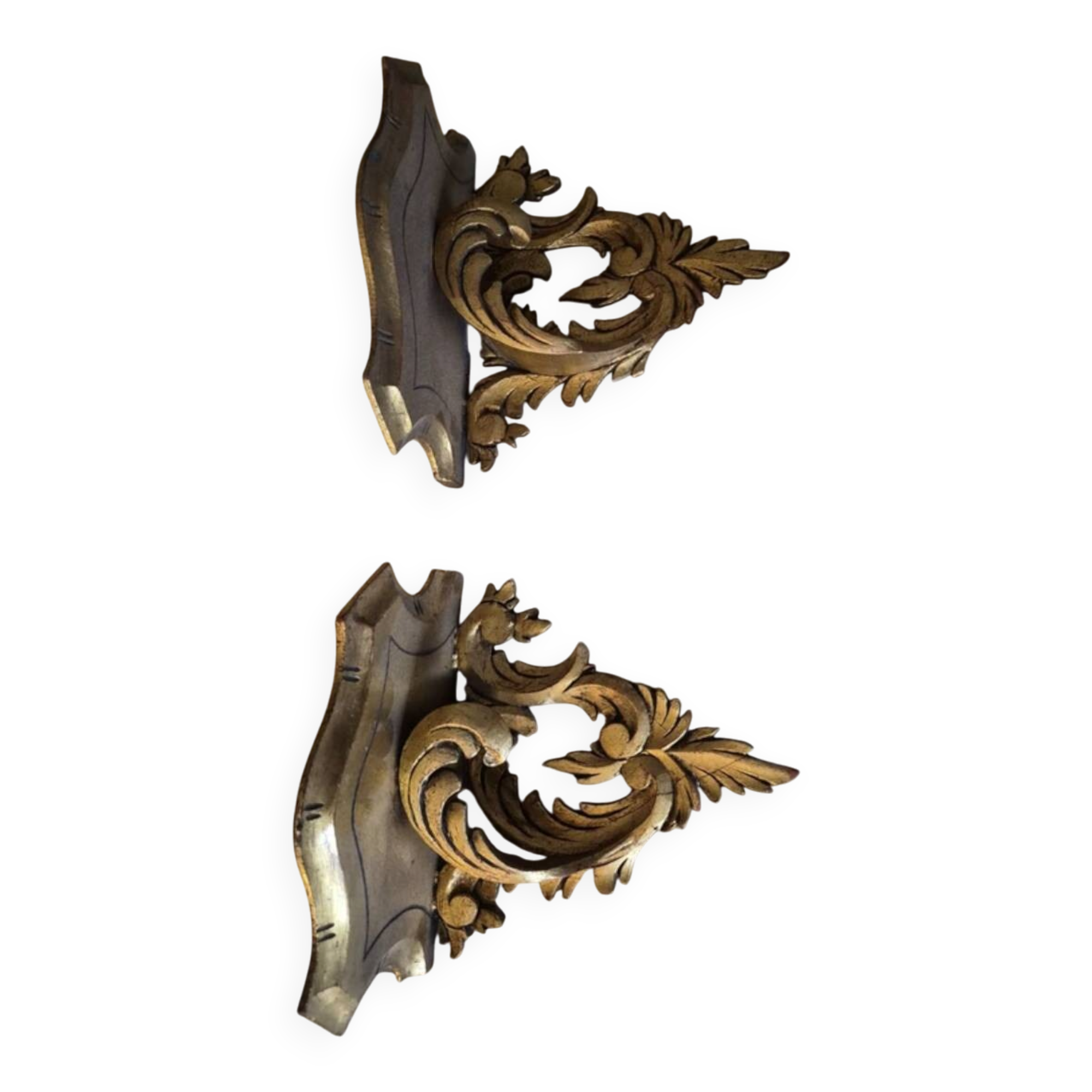 Pair of gilt wooden pedestals.