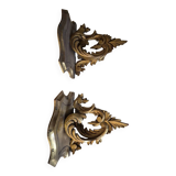 Pair of gilt wooden pedestals.