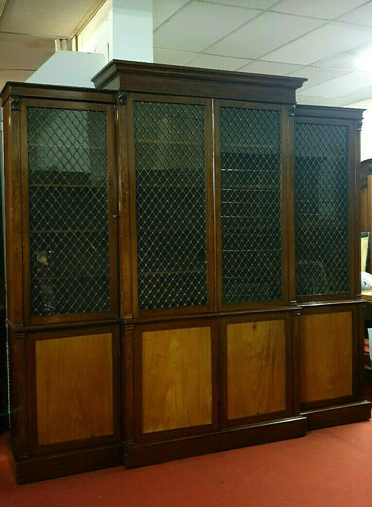 Napoleon III period parquet library in Rio rosewood and lemon tree