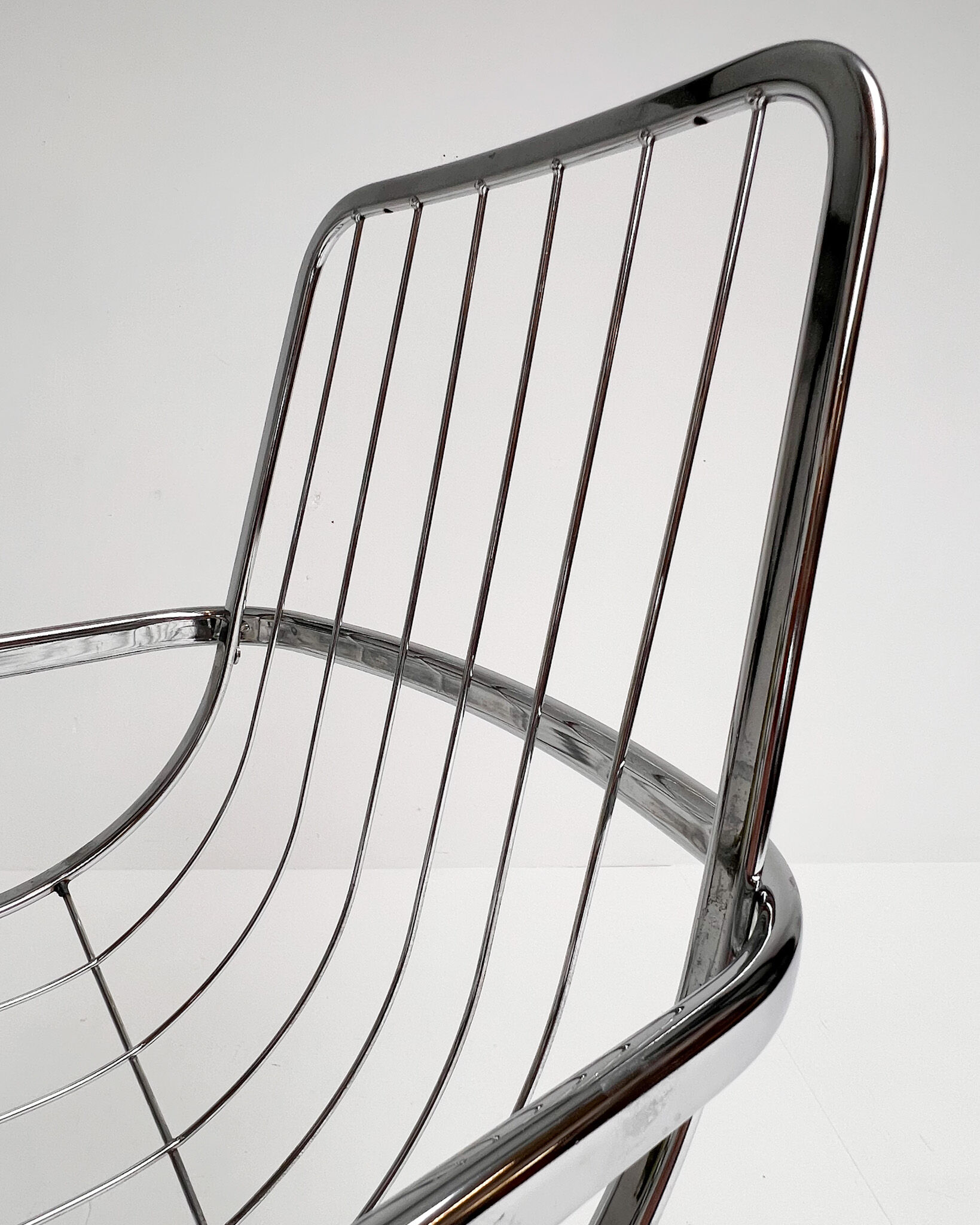 Set of 4 chrome wire chairs by Gastone Rinaldi for Rima, 1960s