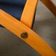 Scandinavian Modern Foldable Safari Lounge Chair in Beech wood and Blue fab