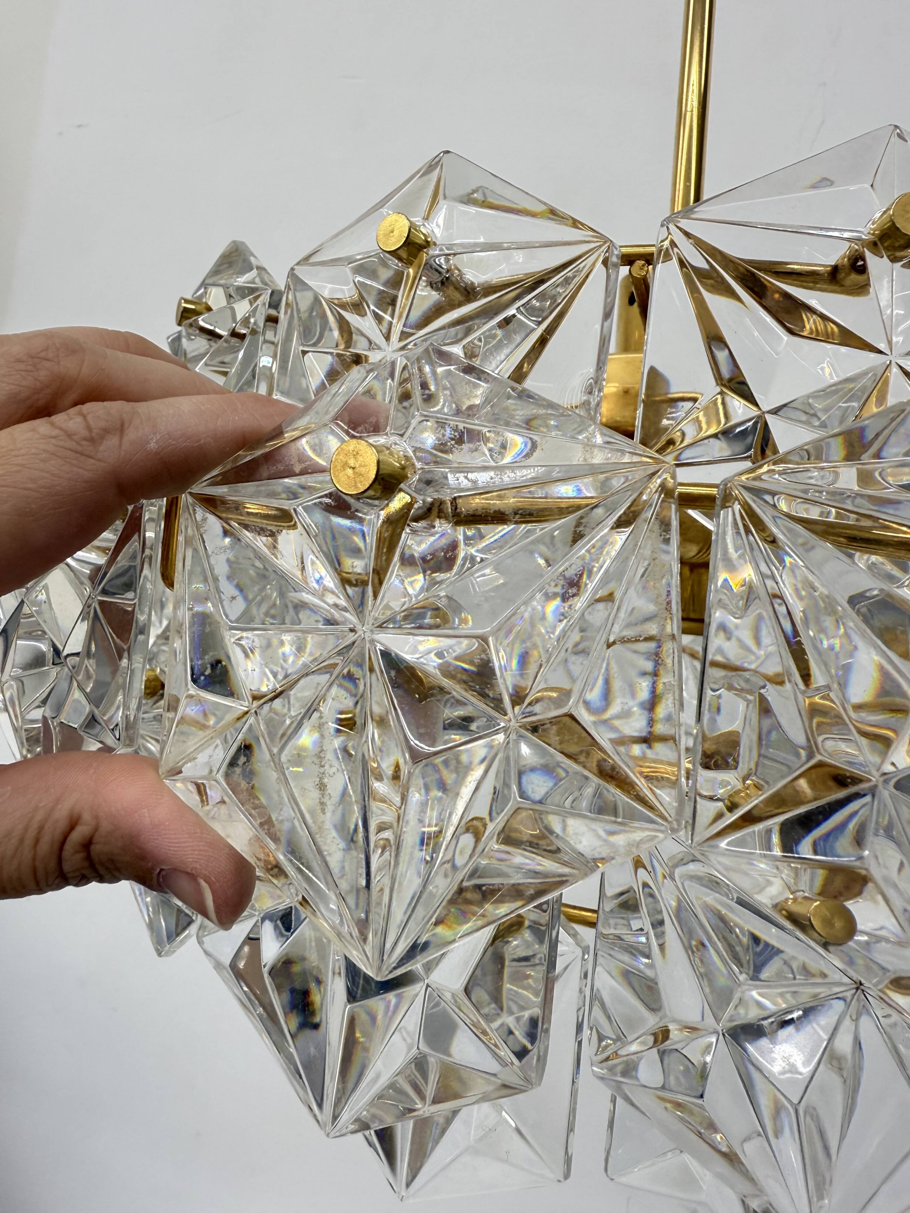 Kinkeldy chandelier with crystal , 1970s