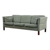Mid-Century Cherry Wood Three-Seater Sofa