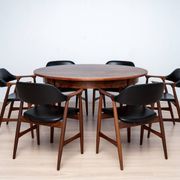 1960s Mid-Century Dining Set, 6 Carlton Armchairs by Låte Møbelfabrikk & Ex