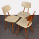 Suite of 3 vintage chairs for Ton, Czech design, 1960