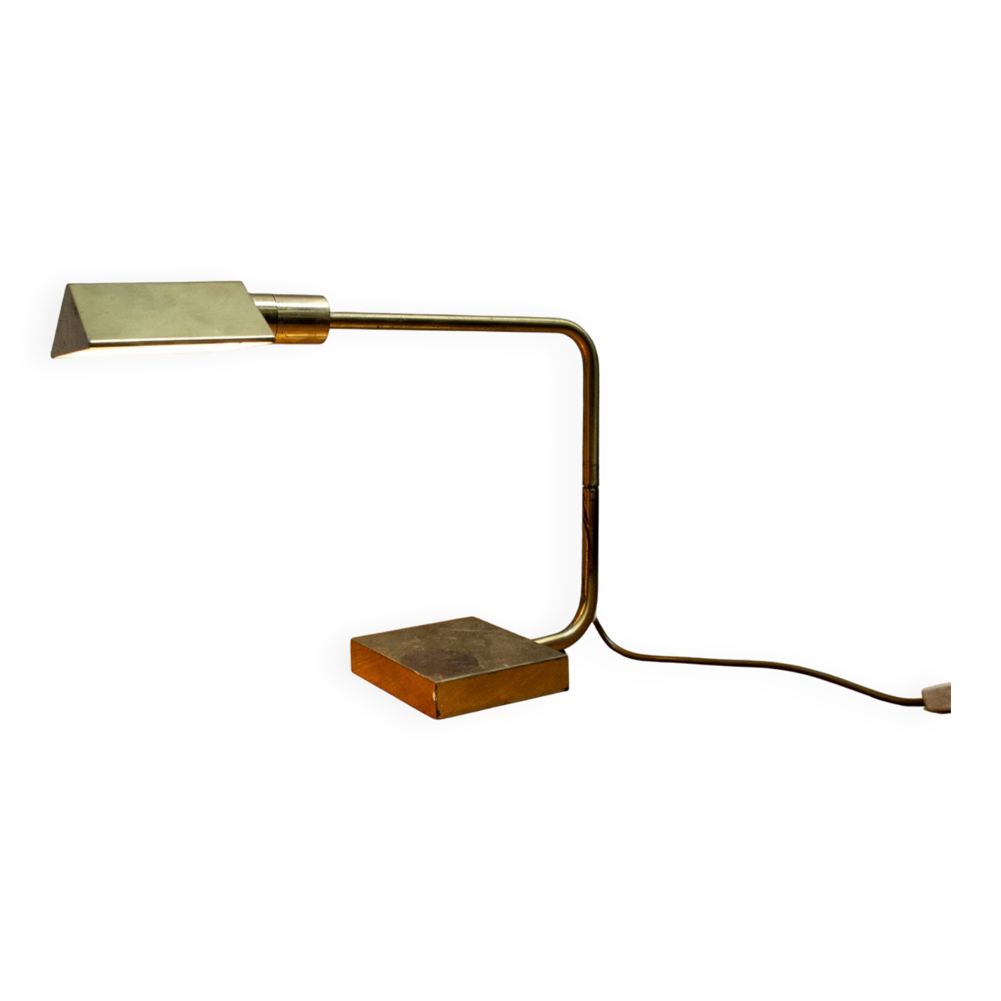 Lampada da scrivania in ottone anni '70