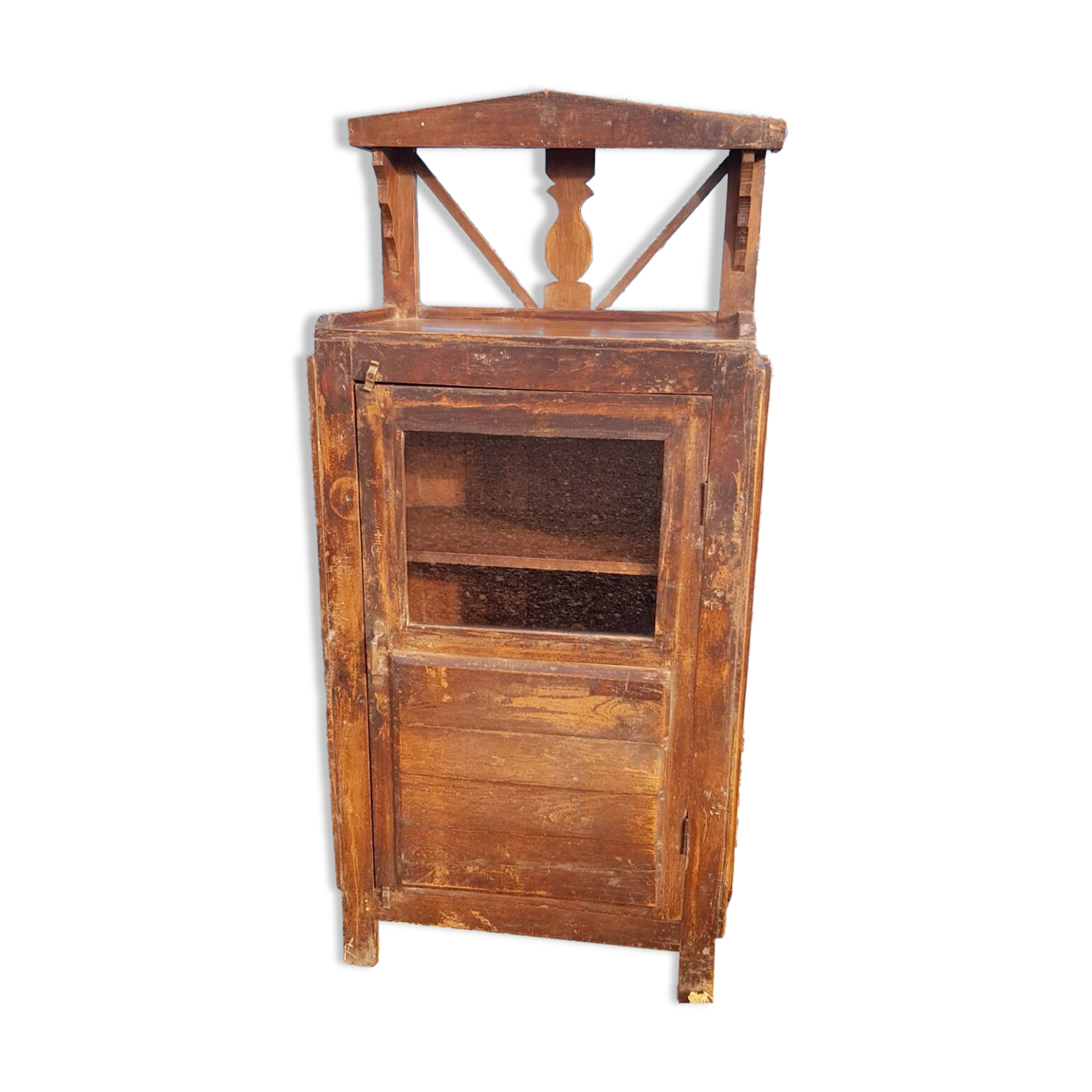 Glass side table in Burmese teak
