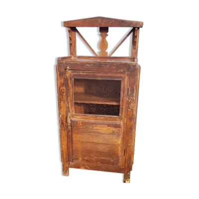 Table d'appoint vitré en teck birman