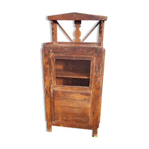 Table d'appoint vitré en teck birman