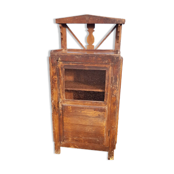 Glass side table in Burmese teak